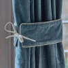 Graham & Green Curtains & Curtain Ties<Set of Two Smoke Blue Velvet Curtain Tie Backs
