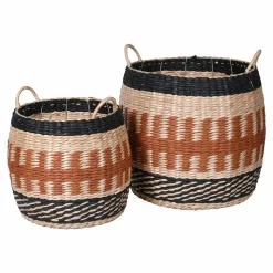 Graham & Green Laundry Baskets<Set of Two Terracotta and Natural Baskets