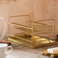 Graham & Green Kitchen Accessories<Short Gold Dish Rack