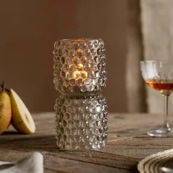 Graham & Green Candle Holders & Candles<Small Grey Stacked Bubble Tealight Holder