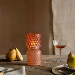 Graham & Green Candle Holders & Candles<Small Pink Stacked Bubble Tealight Holder