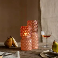 Graham & Green Candle Holders & Candles<Small Pink Stacked Bubble Tealight Holder