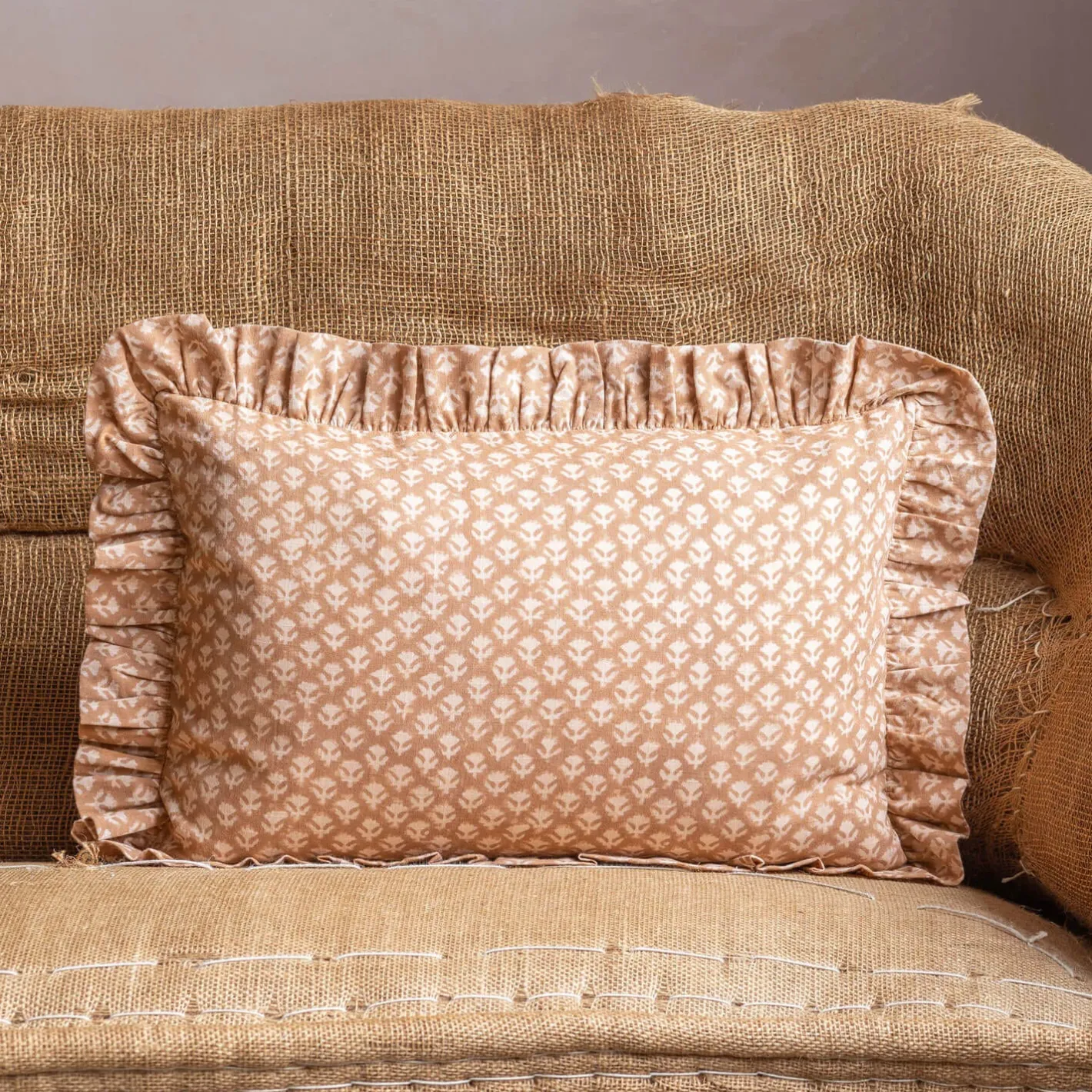 Graham & Green Sofa Cushions|Cushions<Small Rectangular Floral Block Printed Cushions