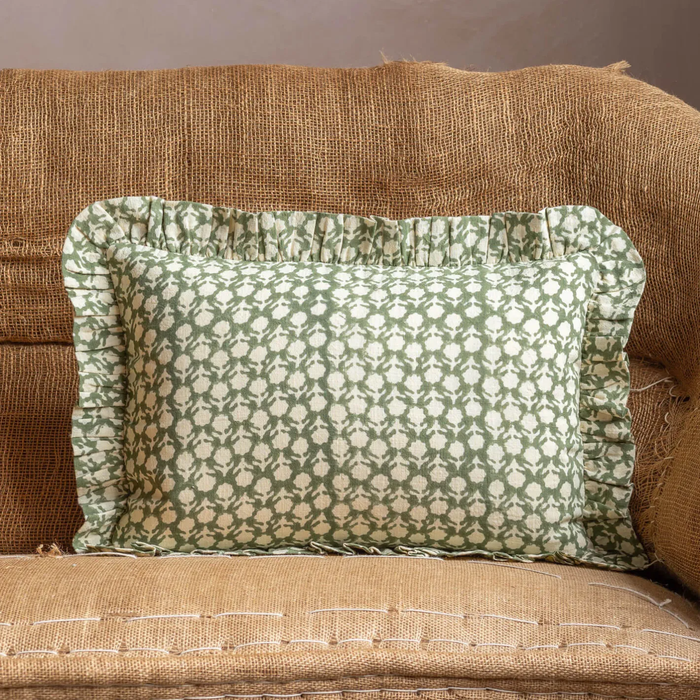 Graham & Green Sofa Cushions|Cushions<Small Rectangular Floral Block Printed Cushions