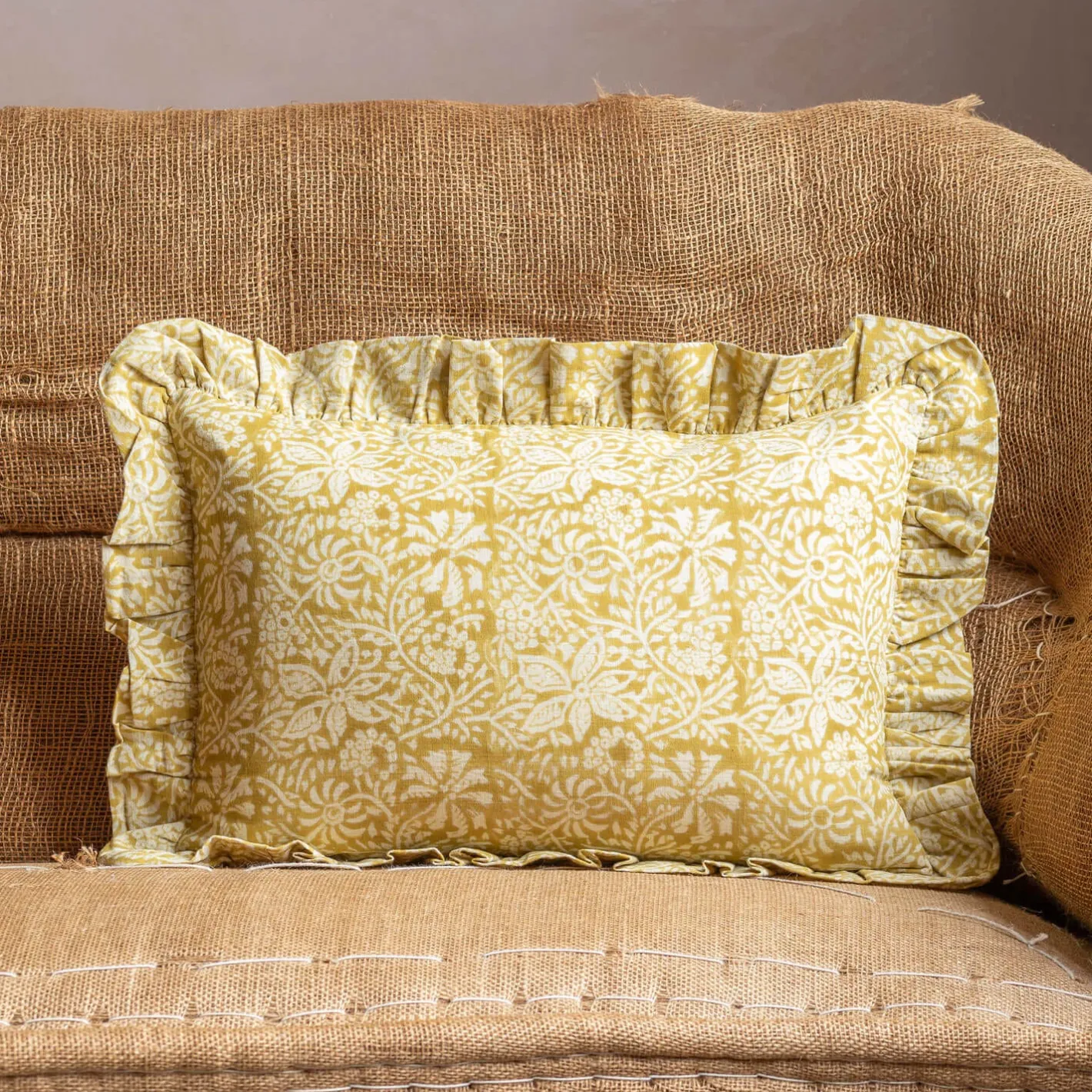 Graham & Green Sofa Cushions|Cushions<Small Rectangular Floral Block Printed Cushions