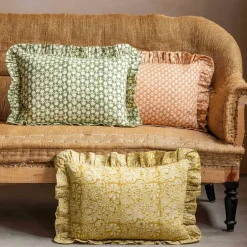 Graham & Green Sofa Cushions|Cushions<Small Rectangular Floral Block Printed Cushions