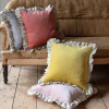 Graham & Green Sofa Cushions|Cushions<Small Velvet and Linen Frilled Cushions