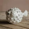 Graham & Green Decorative Accessories<Small White Ceramic Blowfish Ornament