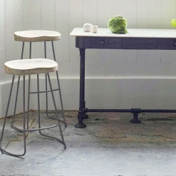 Graham & Green Stools<Small Wood And Iron Stool