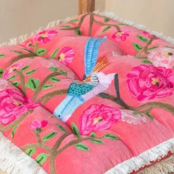 Graham & Green Seat Pads & Bed Rolls|Seat Pads & Bed Rolls<Songbird Coral Velvet Seat Pad