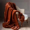 Graham & Green Sofa Throws|Throws & Blankets<Spice Faux Fur Throw
