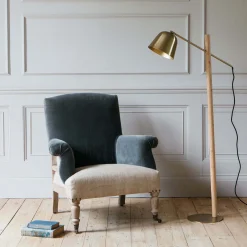 Graham & Green Armchairs<Stanley Deconstructed Velvet and Linen Armchair