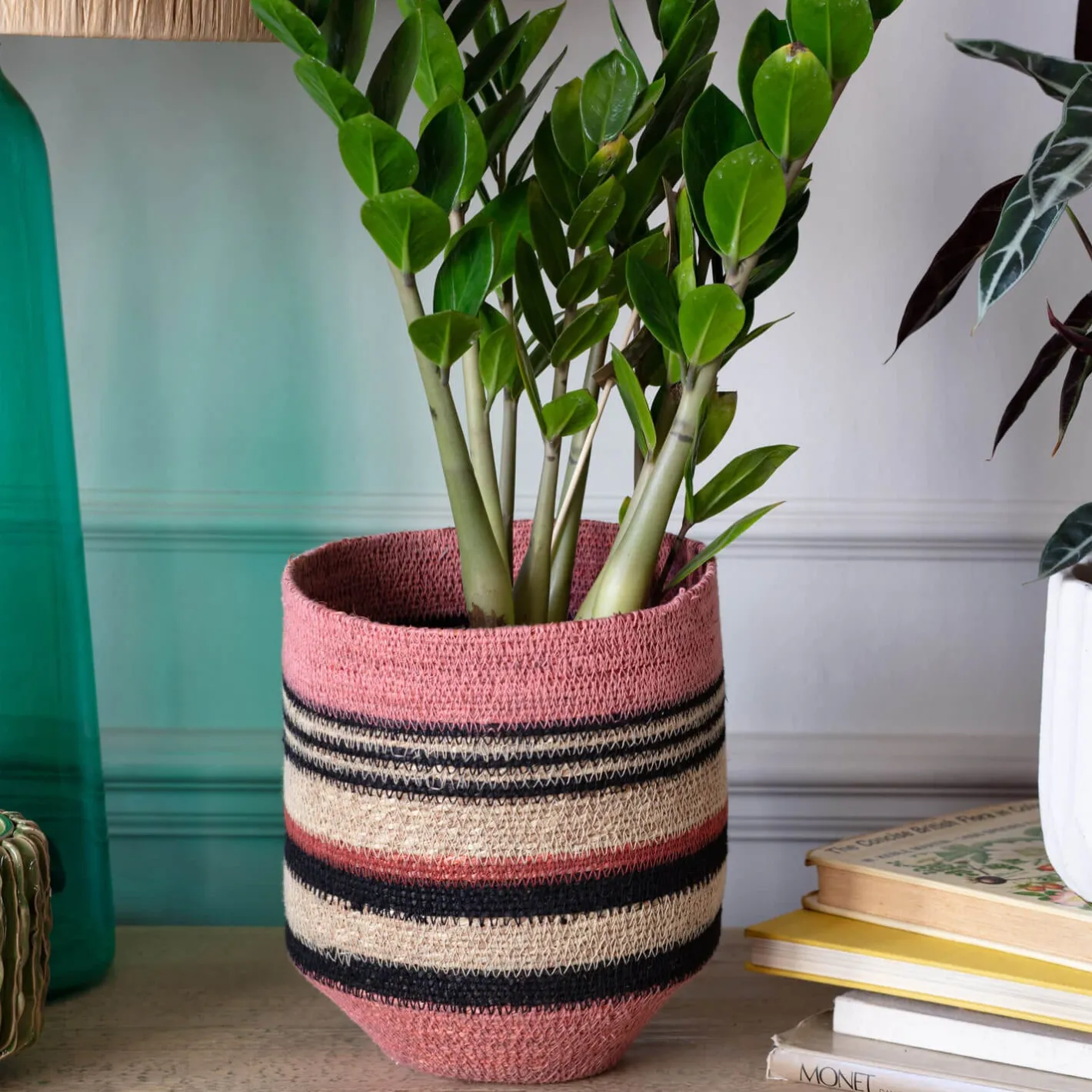 Graham & Green Vases & Plant Pots|Household Storage<Striped Pink and Black Basket