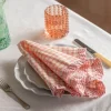 Graham & Green Table Cloths & Napkins|Table Cloths & Napkins<Sundae Pink and Orange Frill Napkin