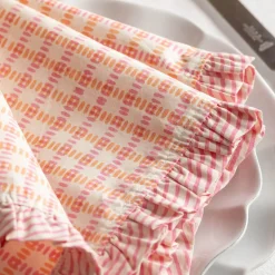 Graham & Green Table Cloths & Napkins|Table Cloths & Napkins<Sundae Pink and Orange Frill Napkin