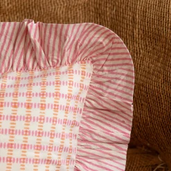 Graham & Green Sofa Cushions|Cushions<Sundae Pink & Orange Frill Rectangular Cushion