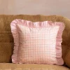 Graham & Green Sofa Cushions|Cushions<Sundae Pink & Orange Frill Square Cushion