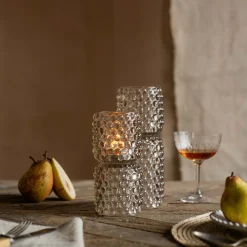 Graham & Green Candle Holders & Candles<Tall Grey Stacked Bubble Tealight Holder