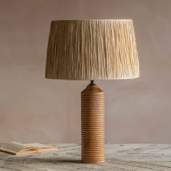 Graham & Green Table Lamps<Tall Leya Wooden Table Lamp