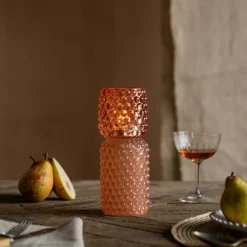 Graham & Green Candle Holders & Candles<Tall Pink Stacked Bubble Tealight Holder