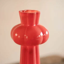 Graham & Green Vases & Plant Pots<Tall Scalloped Pink Glass Vase