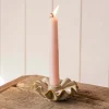 Graham & Green Candle Holders & Candles<Taupe Porcelain Frill Candle Holder