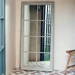 Graham & Green Rectangular Mirrors|Wall Mirrors<Taupe Window Pane Wall Mirror
