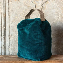 Graham & Green Door Stops & Draught Excluders<Teal Velvet Door Stop