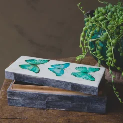 Graham & Green Decorative Accessories|Jewellery Boxes & Trinket Trays<Three Butterflies Bone Box