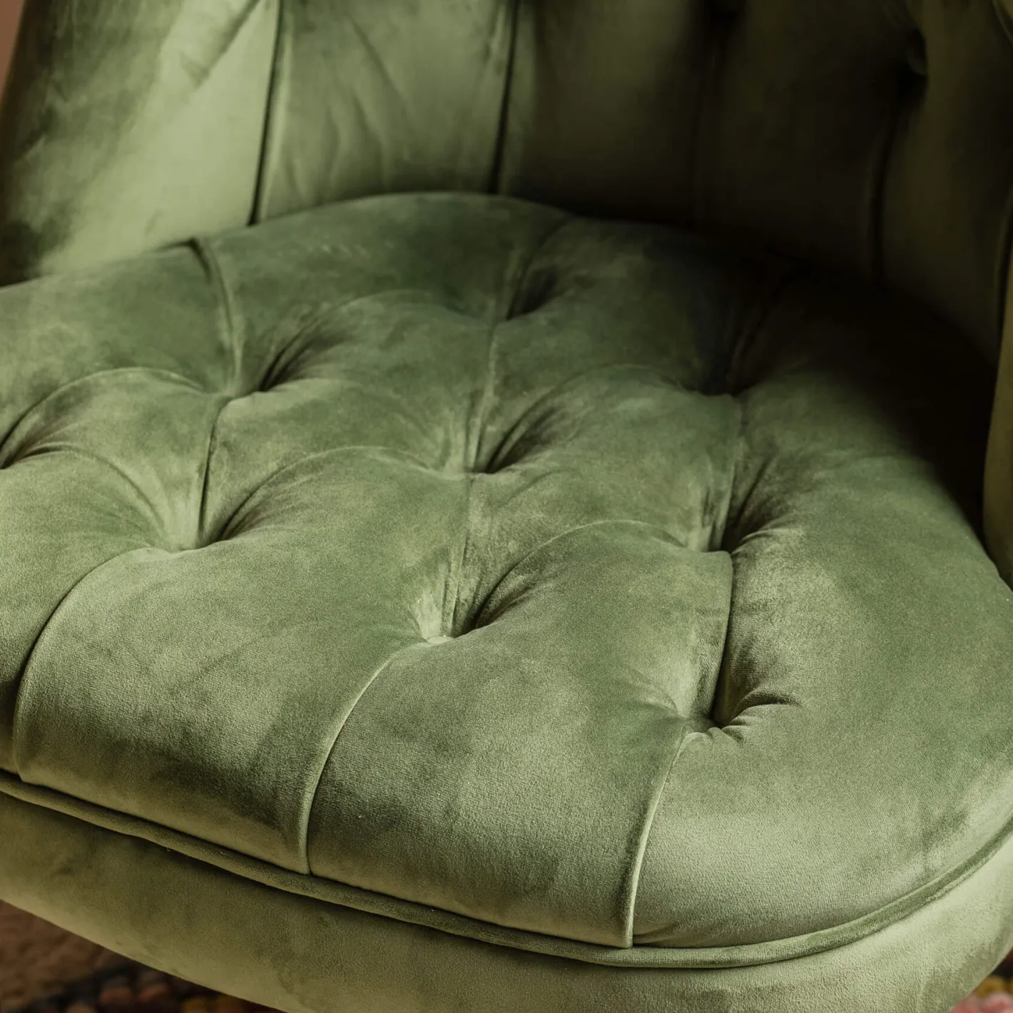 Graham & Green Cocktail Chairs<Trianon Moss Green Velvet Cocktail Chair