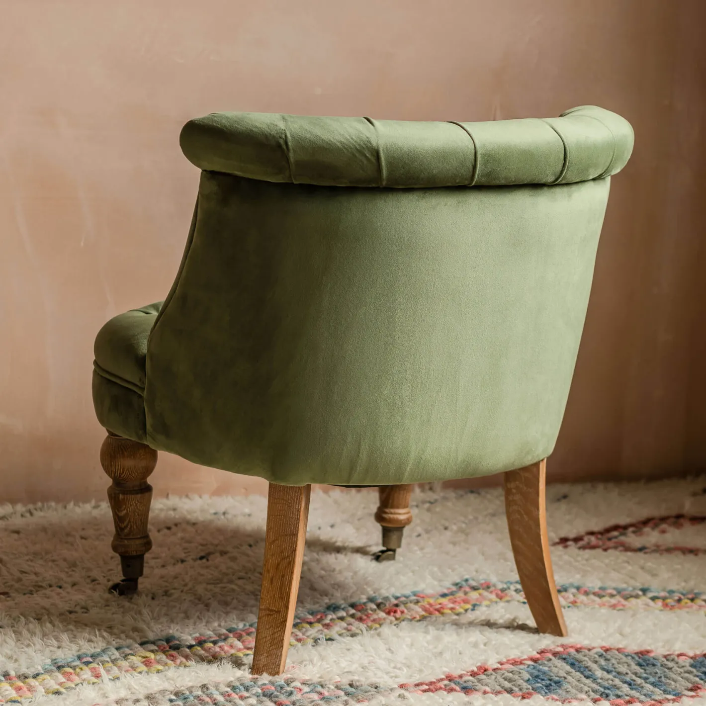 Graham & Green Cocktail Chairs<Trianon Moss Green Velvet Cocktail Chair
