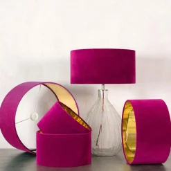 Graham & Green Lamp Shades<Tulip Pink Velvet Lamp Shades