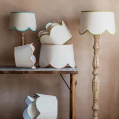 Graham & Green Lamp Shades<Turquoise Scallop Lamp Shades