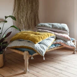 Graham & Green Seat Pads & Bed Rolls|Seat Pads & Bed Rolls<Velvet Bed Rolls with Striped Reverse
