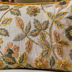 Graham & Green Sofa Cushions|Cushions<Viola Embroidered Linen Rectangular Cushion