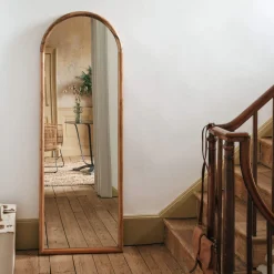 Graham & Green Floor Standing Mirrors|Wall Mirrors<Walter Natural Wood Arched Mirror