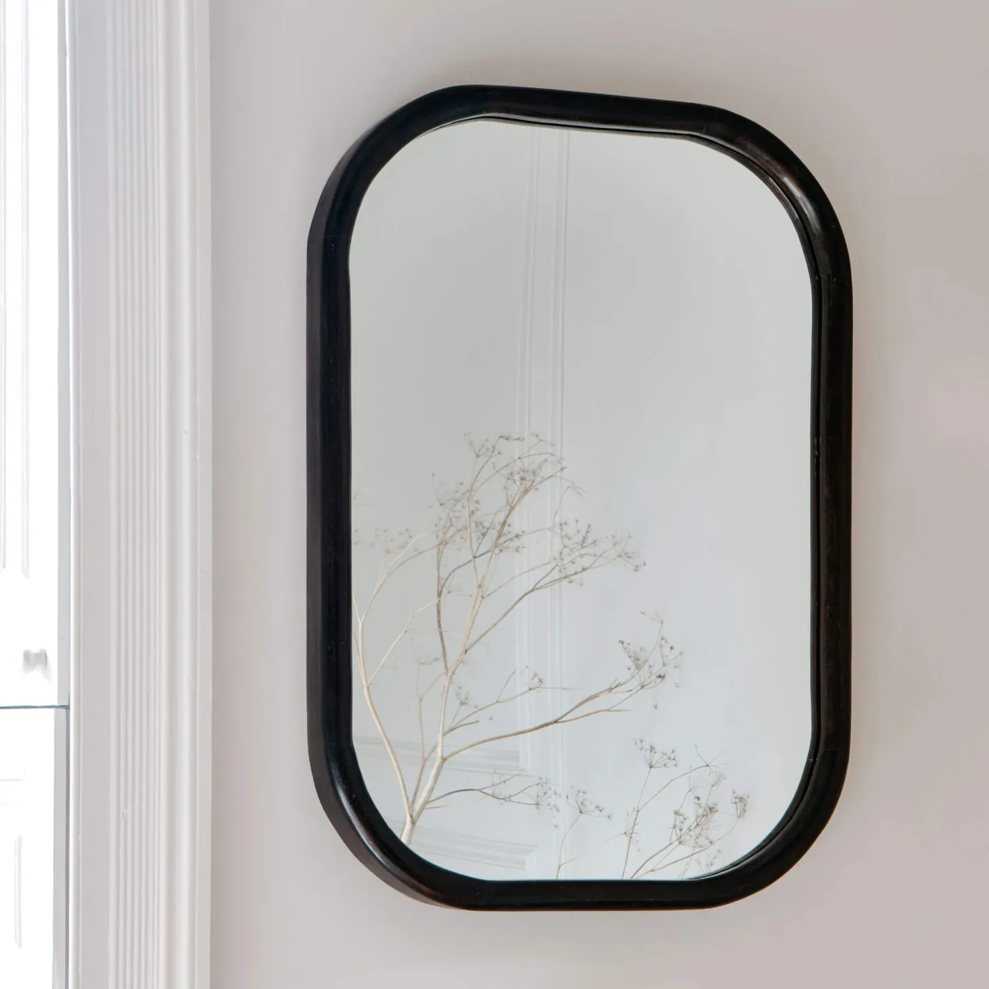 Graham & Green Wall Mirrors<Walter Small Dark Wood Mirror