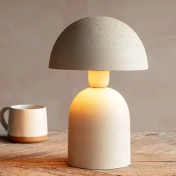 Graham & Green Table Lamps<Warm Grey Textured Dome Table Lamp
