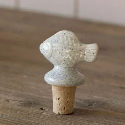 Graham & Green Outdoor Dining|Barware<White Ceramic Fish Bottle Stopper