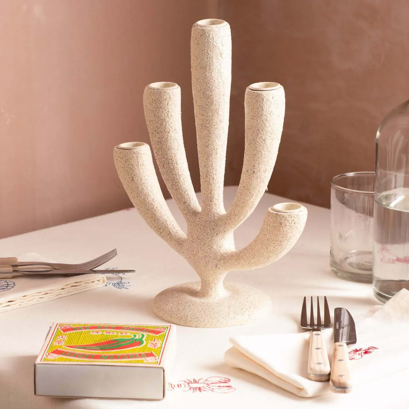 Graham & Green Candle Holders & Candles<White Coral Candelabra