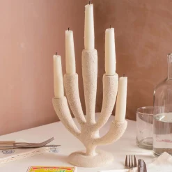Graham & Green Candle Holders & Candles<White Coral Candelabra