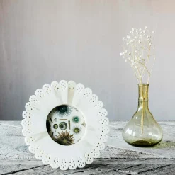 Graham & Green Photo Frames<White Doily Round Bone Frame
