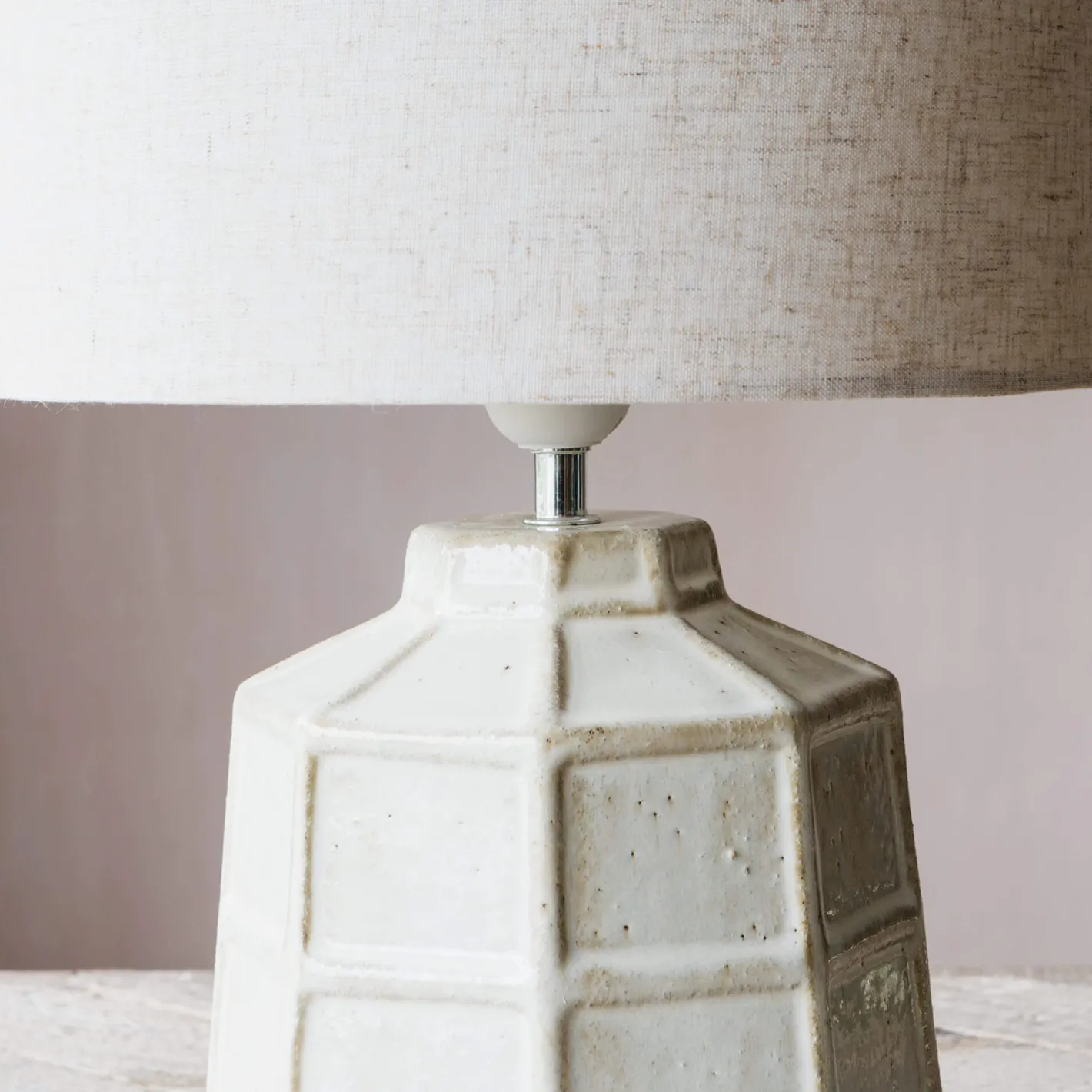 Graham & Green Table Lamps<White Hex Lamp with Shade