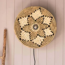 Graham & Green Wall Lights & Sconces<White Seagrass Plate Wall Light