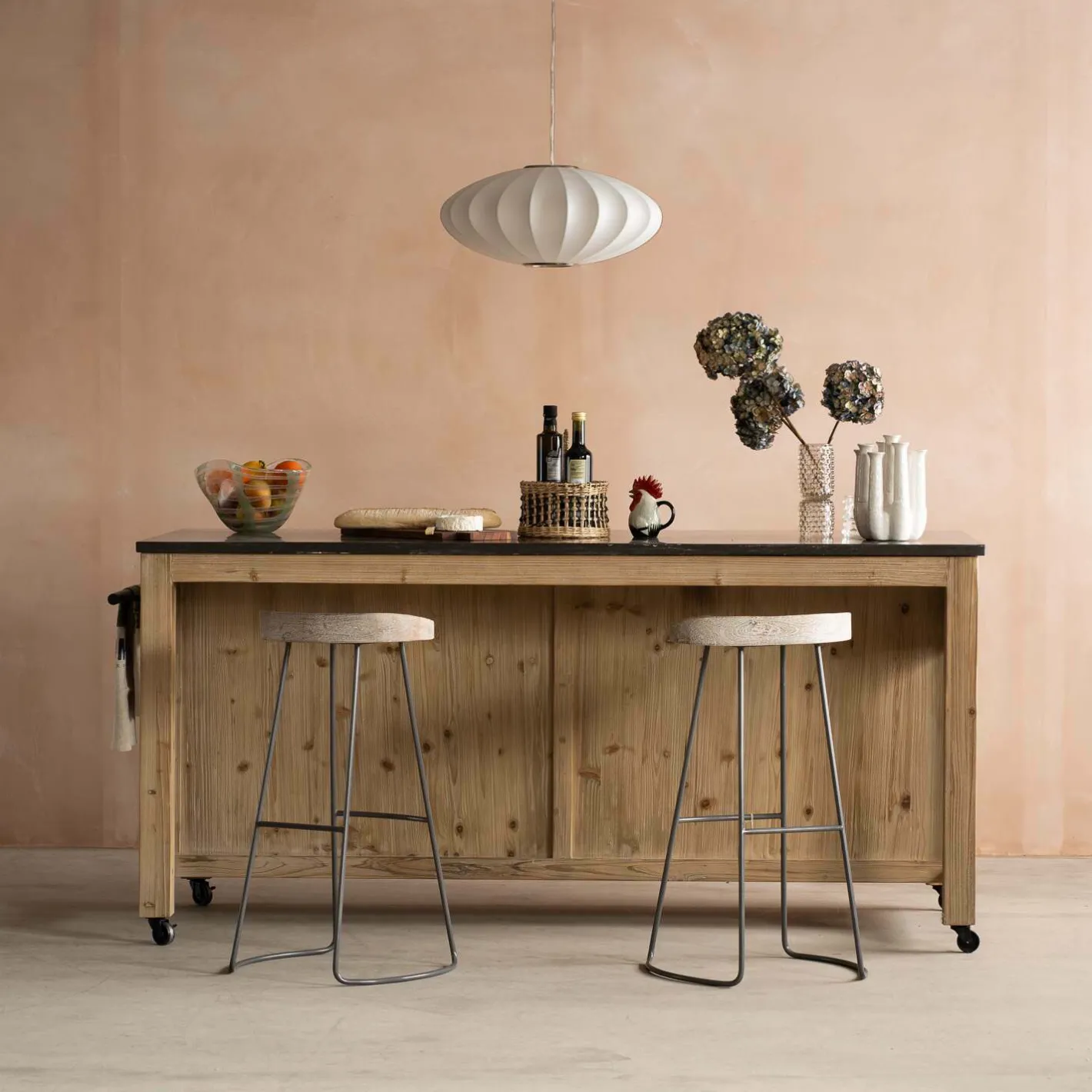 Graham & Green Kitchen Islands|Kitchen Islands And Larders<Whitewashed Hudson Kitchen Breakfast Bar
