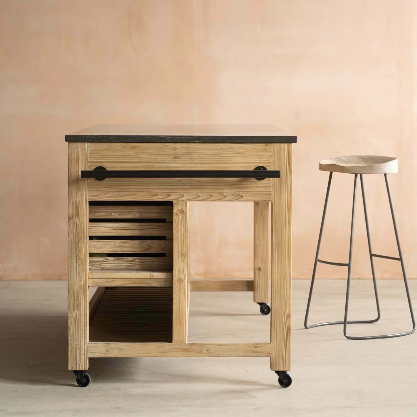 Graham & Green Kitchen Islands|Kitchen Islands And Larders<Whitewashed Hudson Kitchen Breakfast Bar