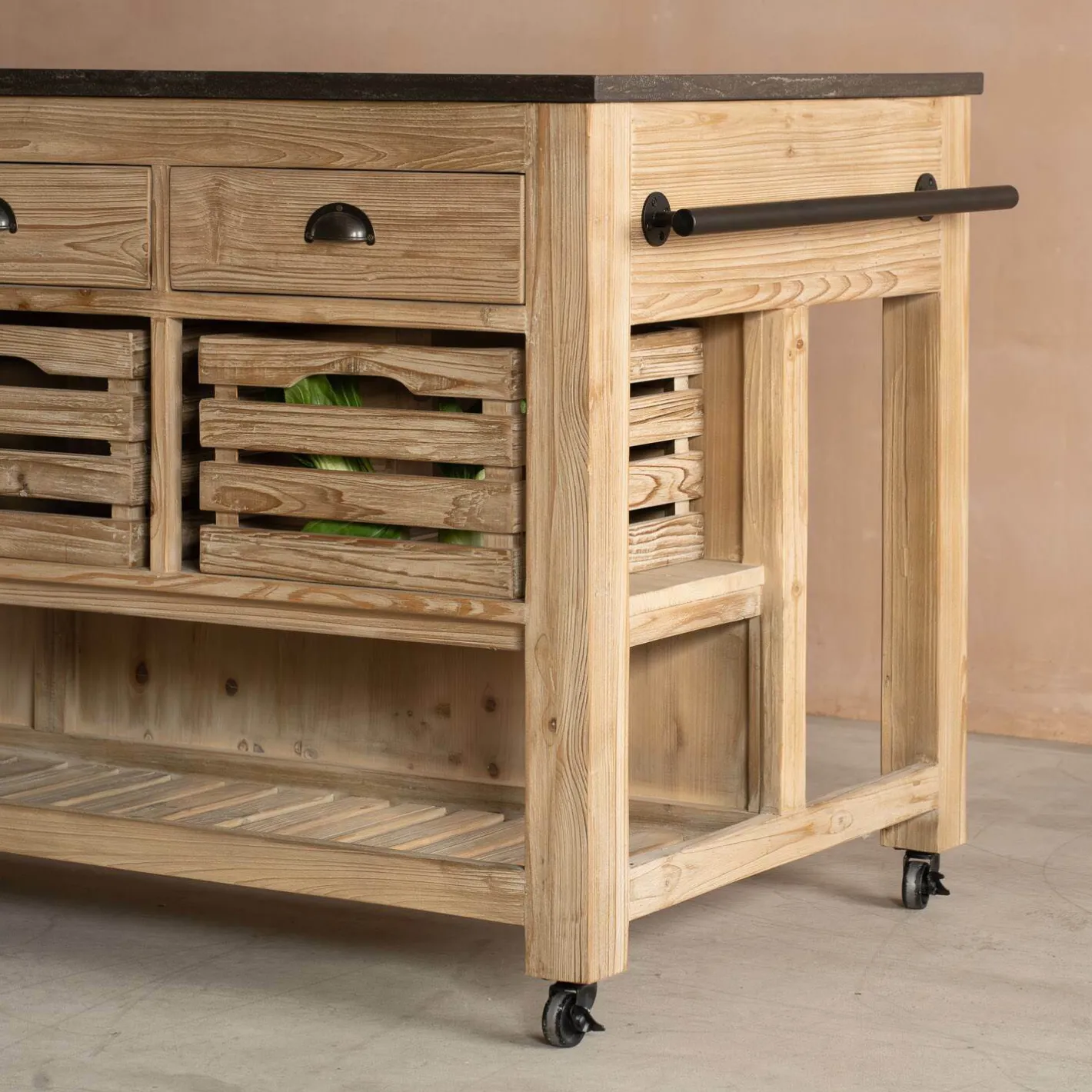 Graham & Green Kitchen Islands|Kitchen Islands And Larders<Whitewashed Hudson Kitchen Breakfast Bar