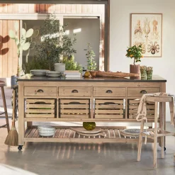 Graham & Green Kitchen Islands|Kitchen Islands And Larders<Whitewashed Hudson Kitchen Island