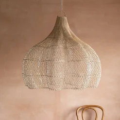 Graham & Green Ceiling Lights & Chandeliers<Whitewashed Rattan Ceiling Shade