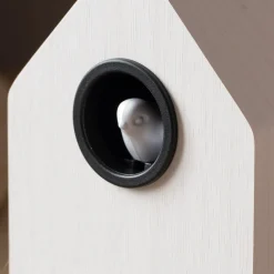 Graham & Green Clocks<White Wooden LED Cuckoo Alarm Clock